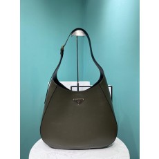 프라다 탑스티치 장식 라지 가죽 숄더백 (해외배송)