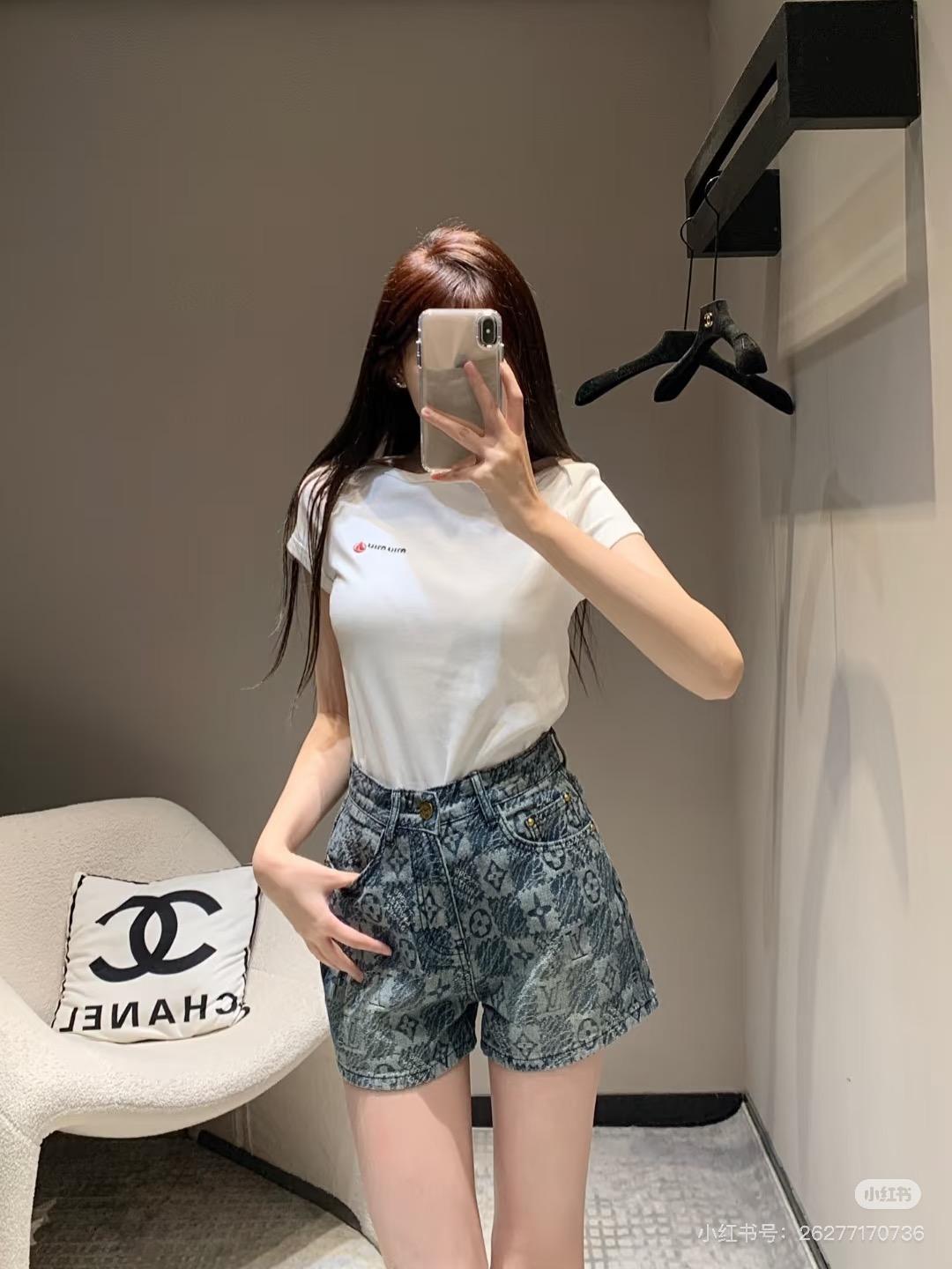 루이비통 올드 플라워 자카드 데님 반바지 (해외배송)