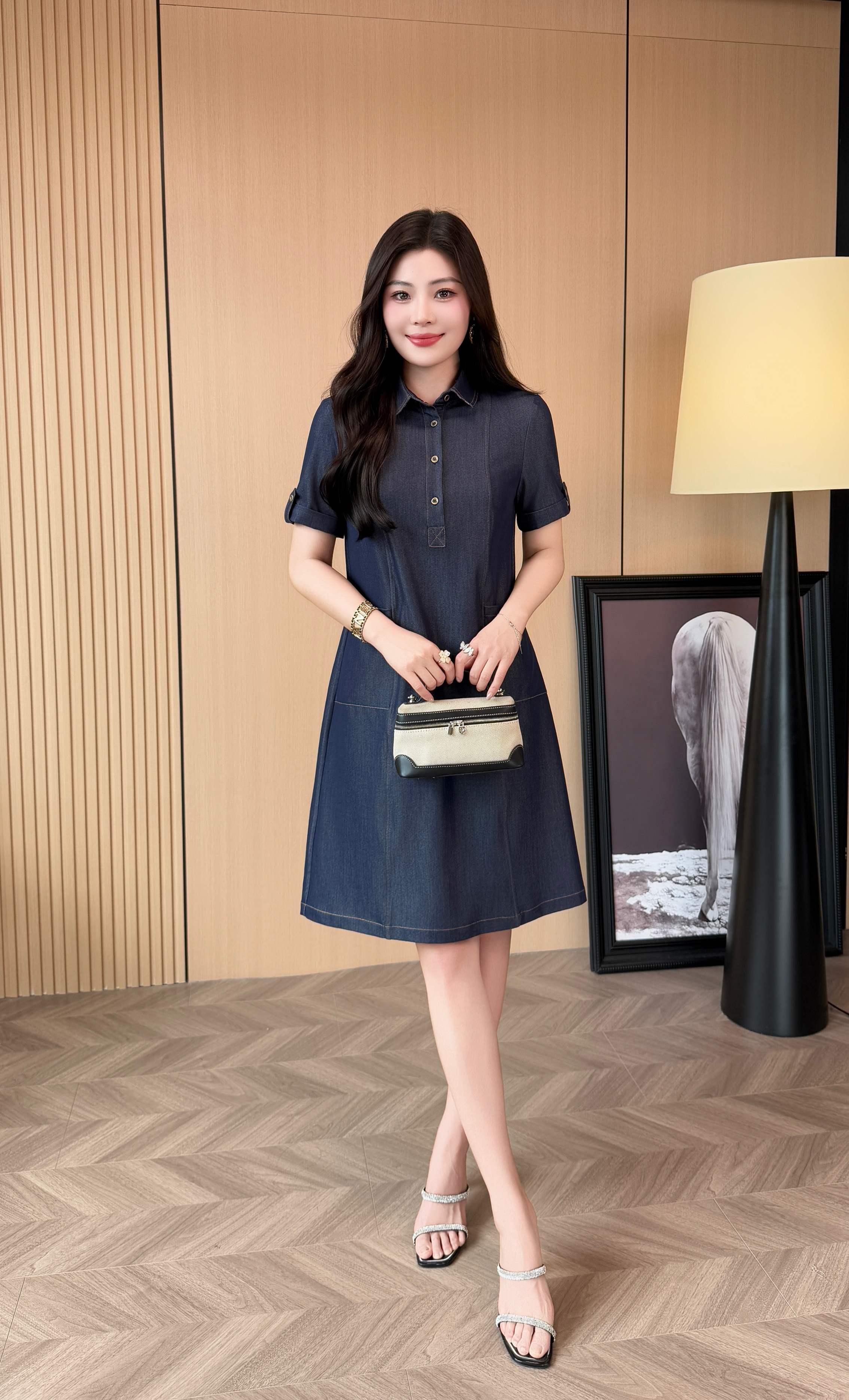 버버리 라펠 텐셀 데님 원피스 (해외배송)