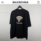 발렌시아가 wi-fi 라운드 티셔츠 남여공용 블랙 (국내배송)