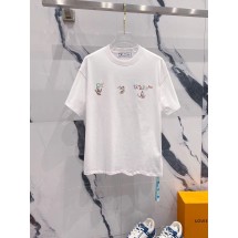 오프화이트 드로잉 레터링로고 시그니처 라운드티셔츠 (국내배송)