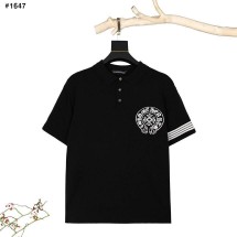 크롬하츠 홀스슈 말발굽 니트 반팔 카라 티셔츠 (국내배송)