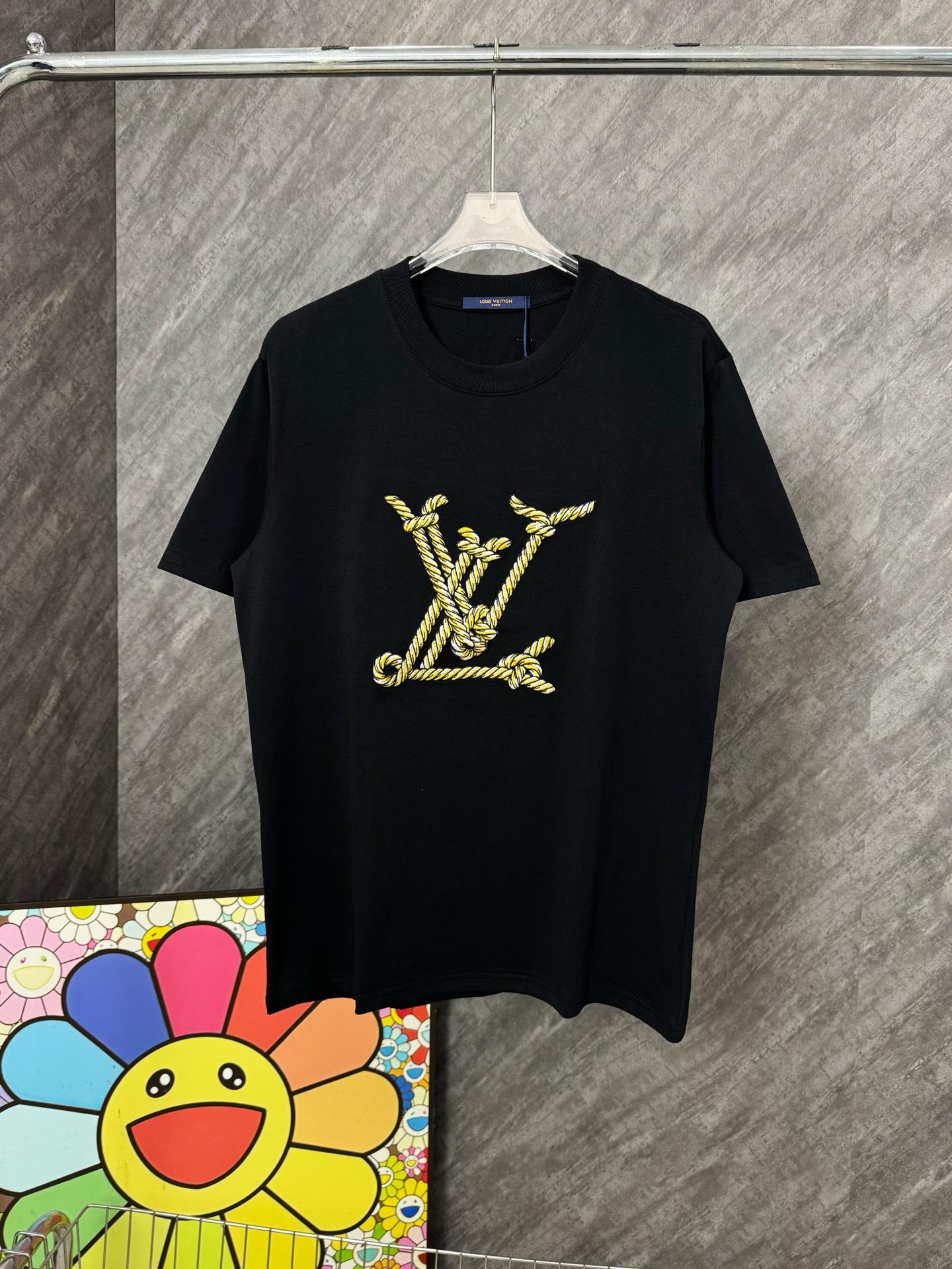 루이비통 LV 트위스트 라지 로고 자수 라운드넥 반팔 2컬러 (해외배송)