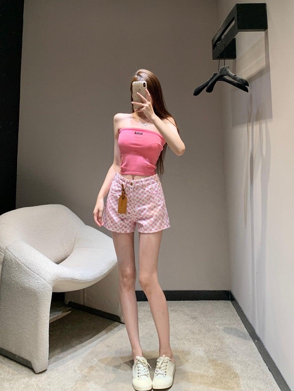 루이비통 풀 프린트 펜던트 데님 반바지  (해외배송)