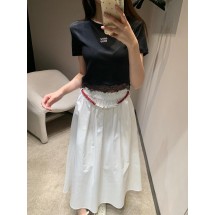 미우미우 레터 자수 레이스 반팔 (해외배송)
