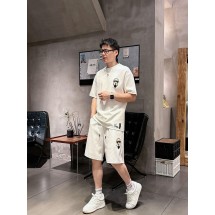 펜디 남성 캐주얼 라운드넥 반팔 반바지 세트 (해외배송)
