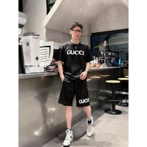 구찌 남성 캐주얼 라운드넥 반팔 반바지 세트 (해외배송)