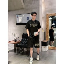 펜디 남성 캐주얼 라운드넥 반팔 반바지 세트 (해외배송)