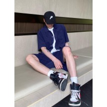 루이비통 네이비 코튼 블렌드 드로스트링 쇼츠 (해외배송)