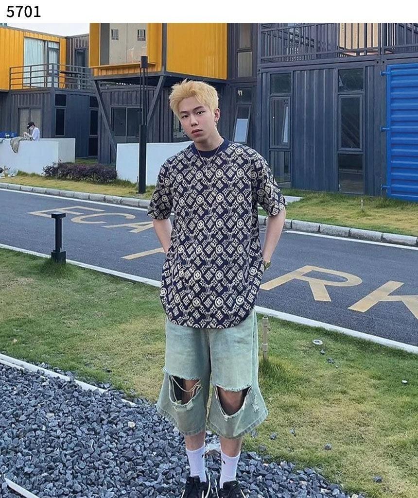 루이비통 Louis Vuitton logo full-print letter 반팔 (국내배송)