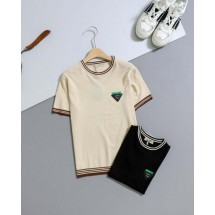 보테가베네타 삼각로고 격자 반팔 (국내배송)