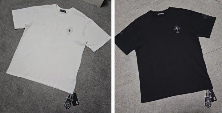 크롬하츠 콘트라스 십자가 가죽로고 반팔 (국내배송)