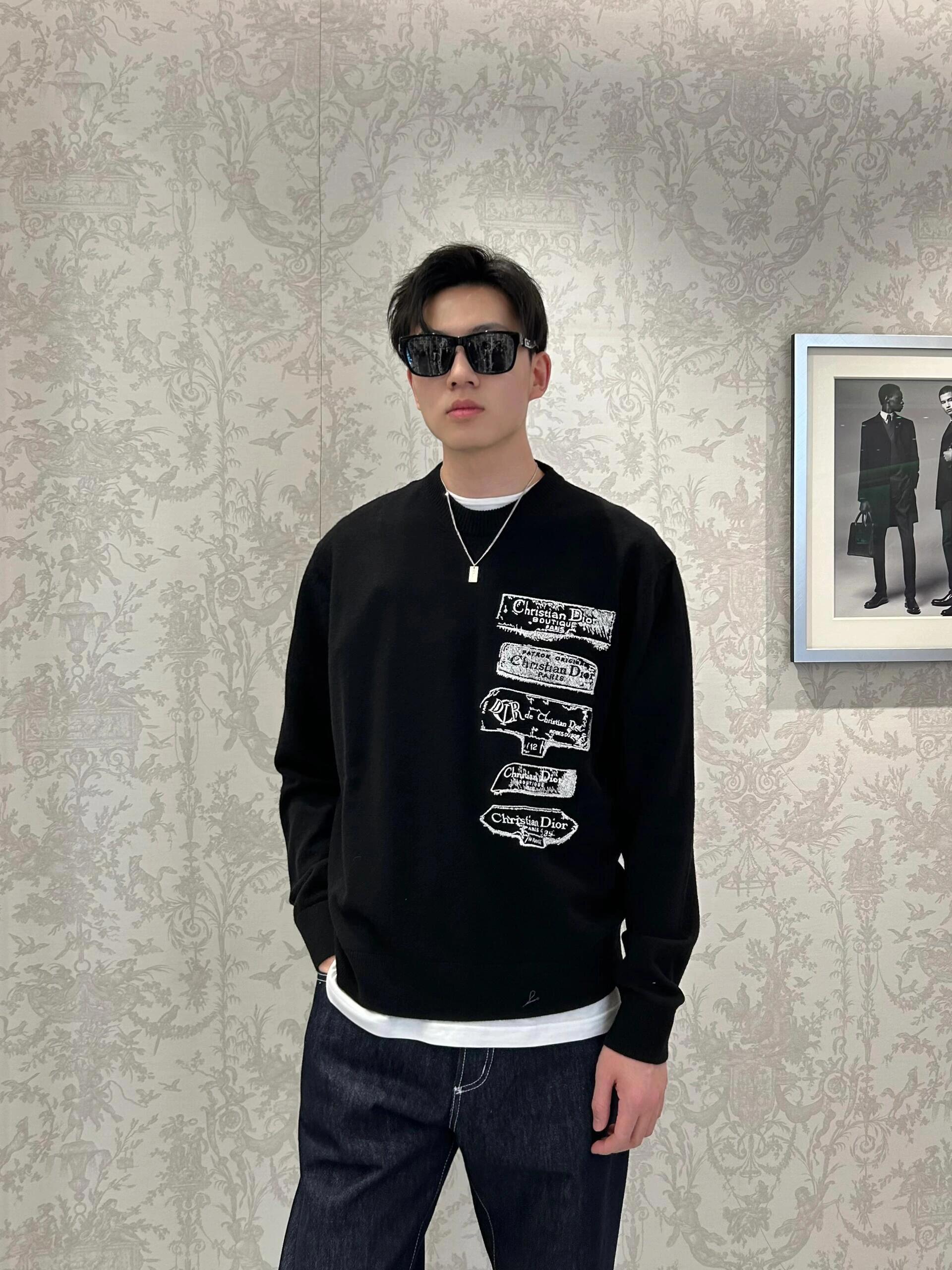 디올 자수 로고 울 스웨터 (해외배송)