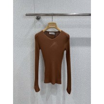 미우미우 미니멀리스트 V넥 울 바텀 탑 (해외배송)