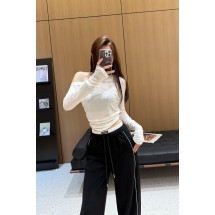 샤넬 슬림핏 라인스톤 오프숄더 바텀 셔츠 (해외배송)